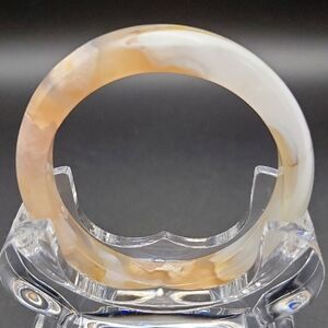 57.6mm Flower Cherry Blossom Agate Natural Gemstone Bangle Bracelet Boho Healing